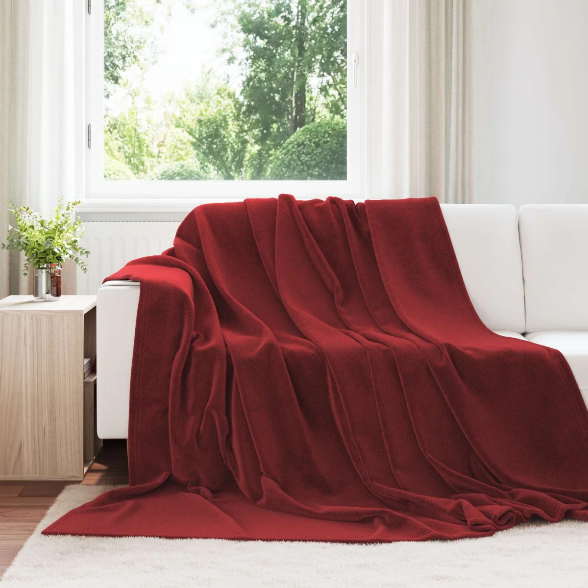 Takarók 6 pcs Bordeaux piros 220 x 240 cm Gyapjú