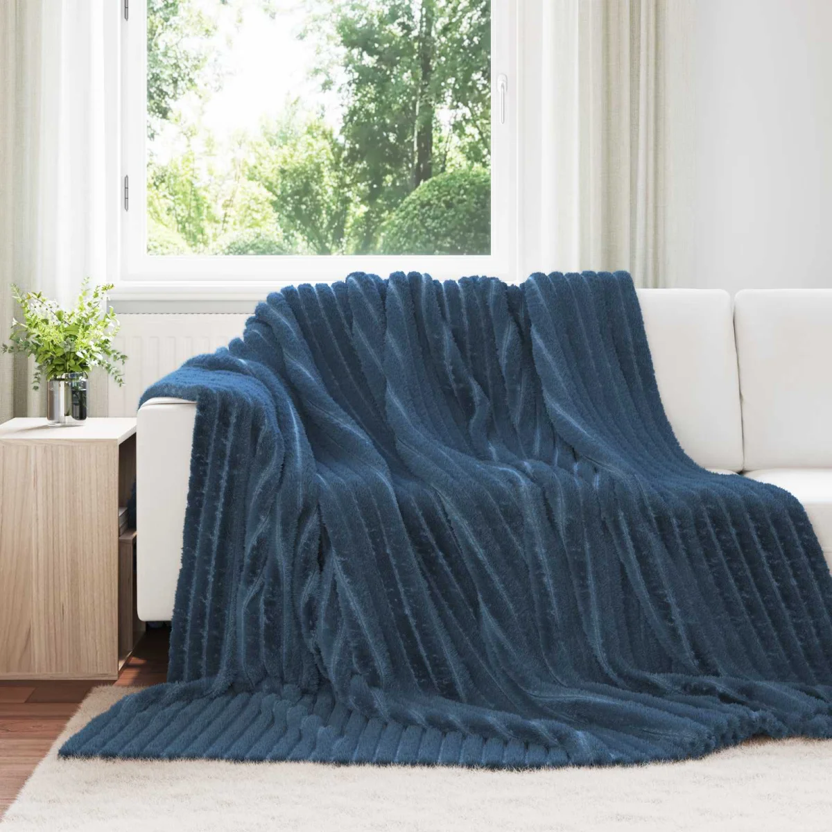 Takarók 6 pcs Sötétkék 240 x 220 cm Gyapjú