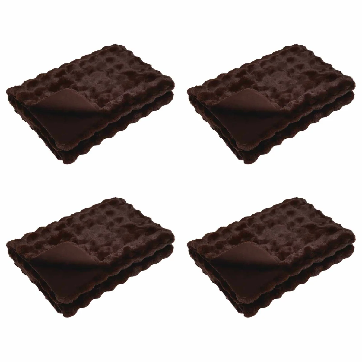 Csúszásgátlós műnyúl takaró Olite 4 pcs Teve 240 x 270 cm