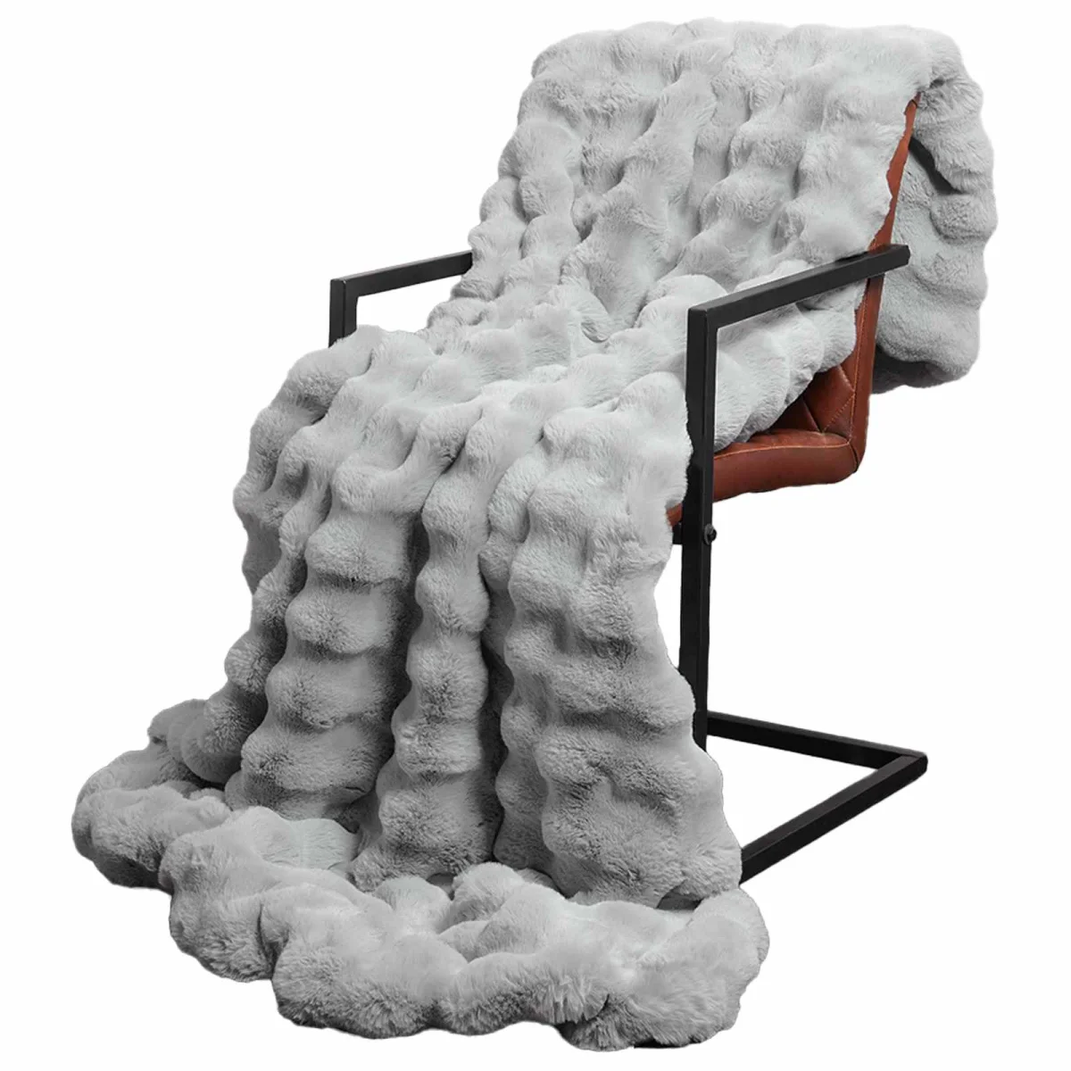 Csúszásgátlós műnyúl takaró Olite 4 pcs Szürke 240 x 270 cm