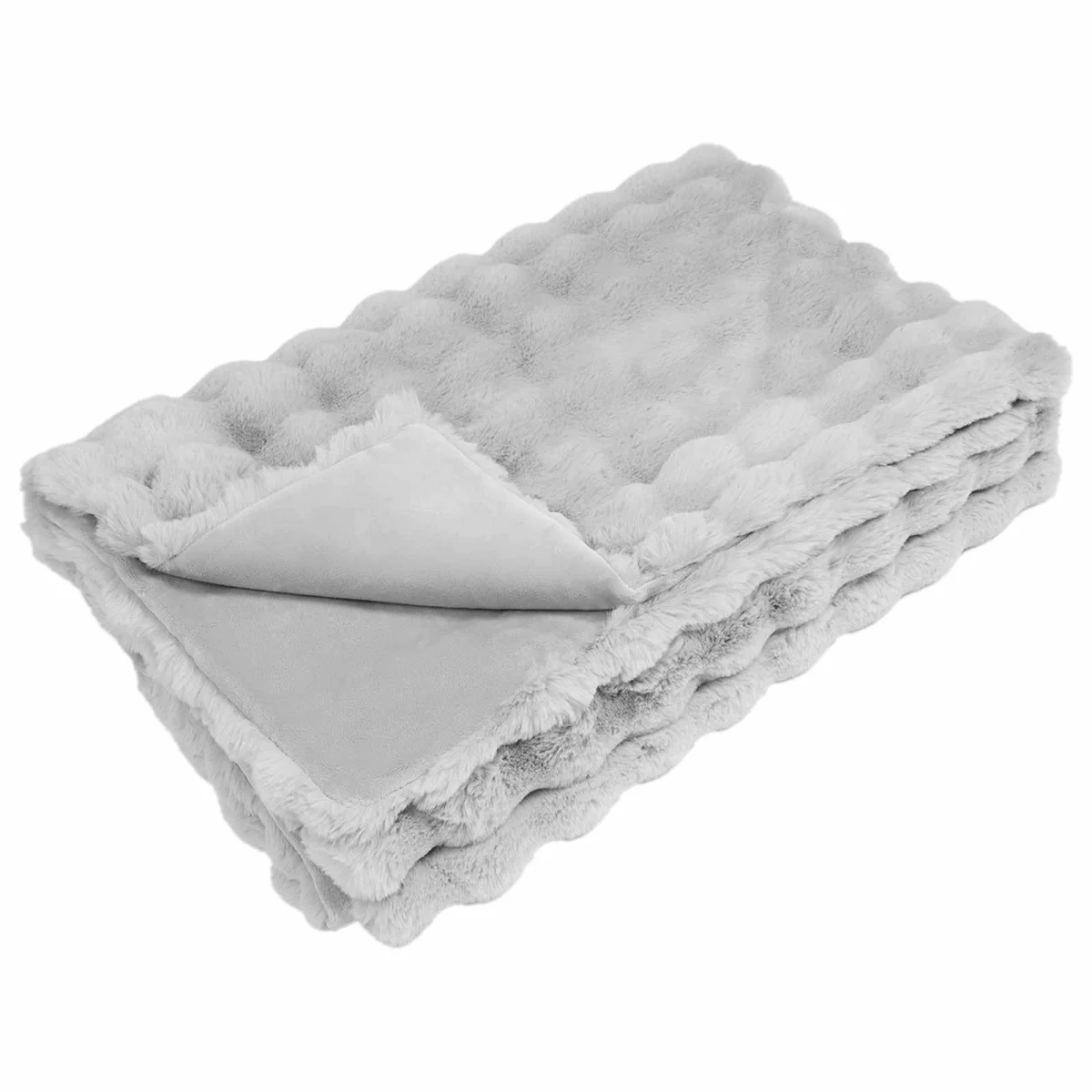 Csúszásgátlós műnyúl takaró Olite 4 pcs Szürke 240 x 270 cm