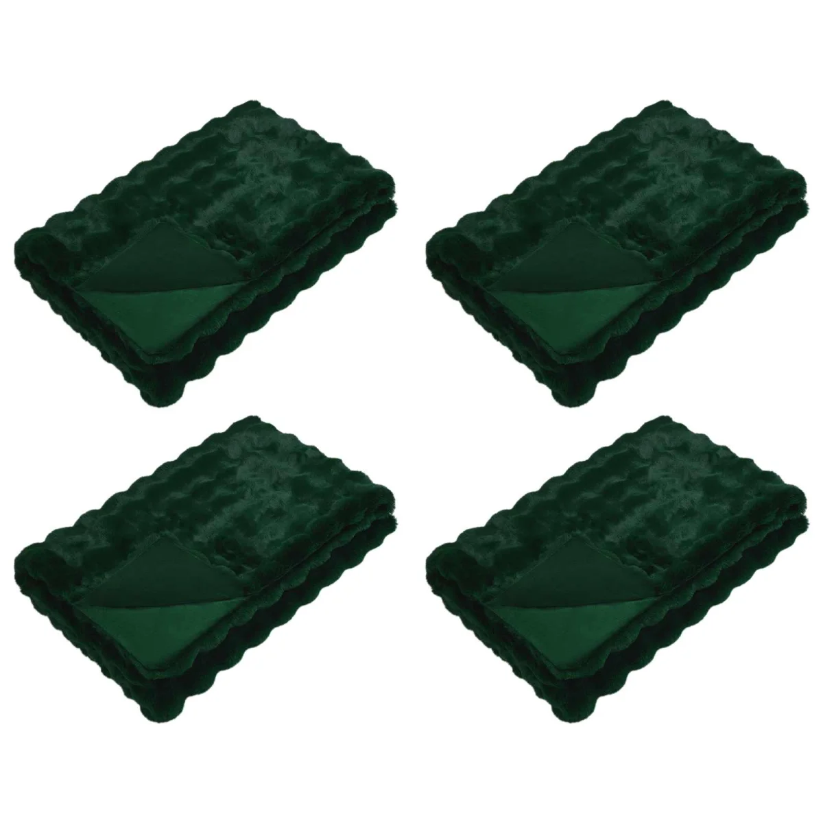 Csúszásgátlós műnyúl takaró Olite 4 pcs Sötétzöld 240 x 270 cm