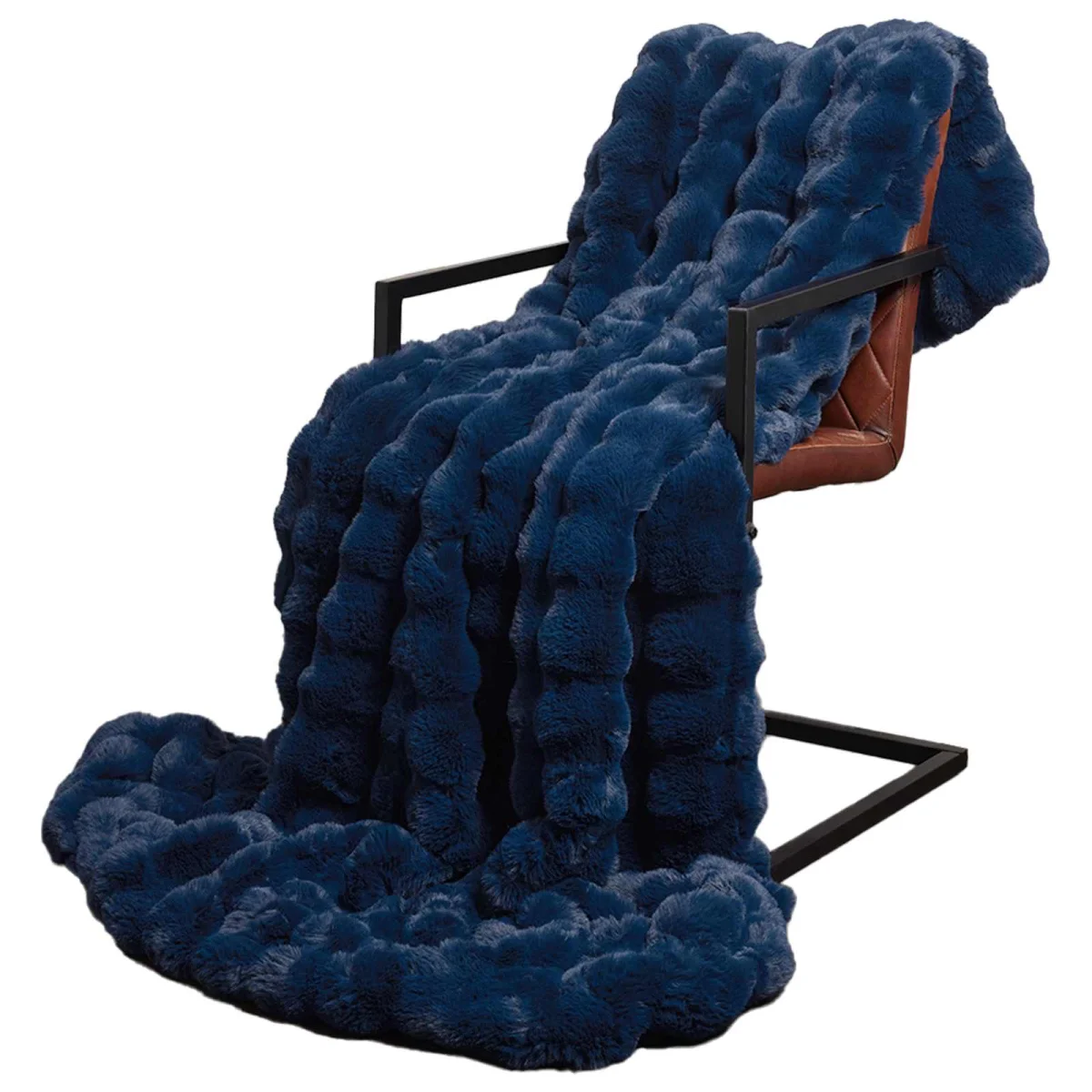 Csúszásgátlós műnyúl takaró Olite 4 pcs Tengerkék 150 x 220 cm