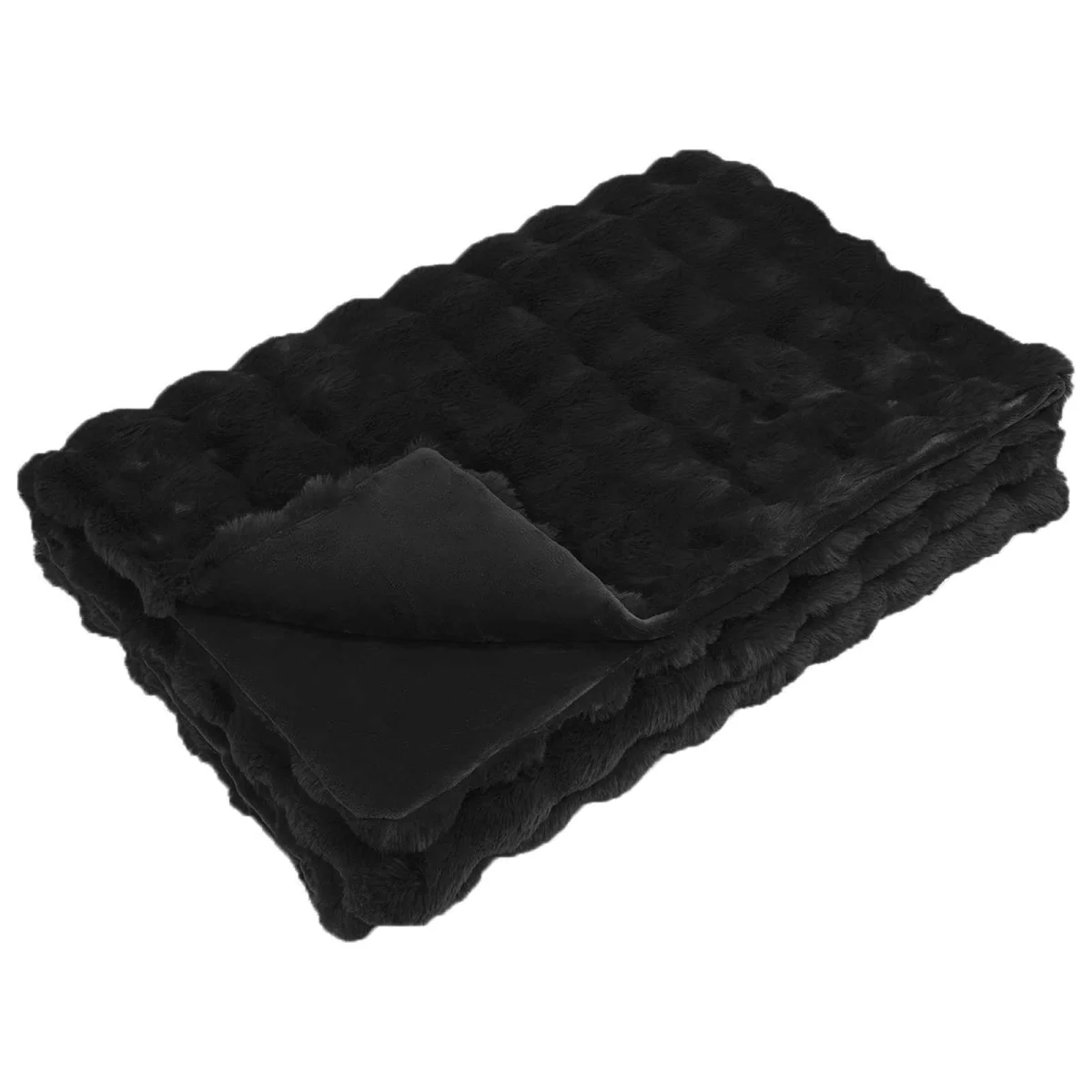 Csúszásgátlós műnyúl takaró Olite 4 pcs Fekete 130 x 150 cm