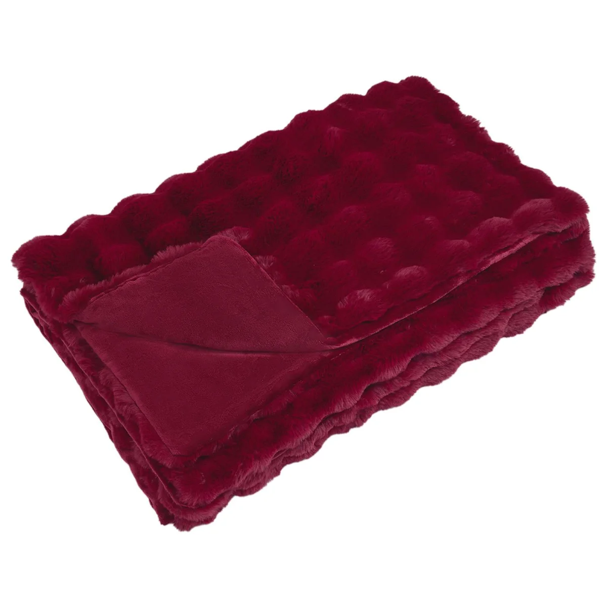 Csúszásgátlós műnyúl takaró Olite Bordeaux piros 220 x 240 cm