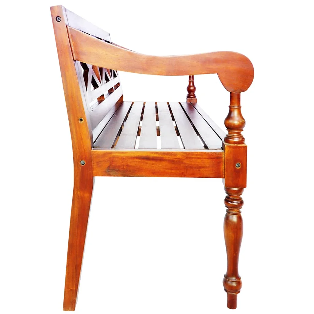 Sötétbarna tömör mahagóni Batavia pad 123 cm