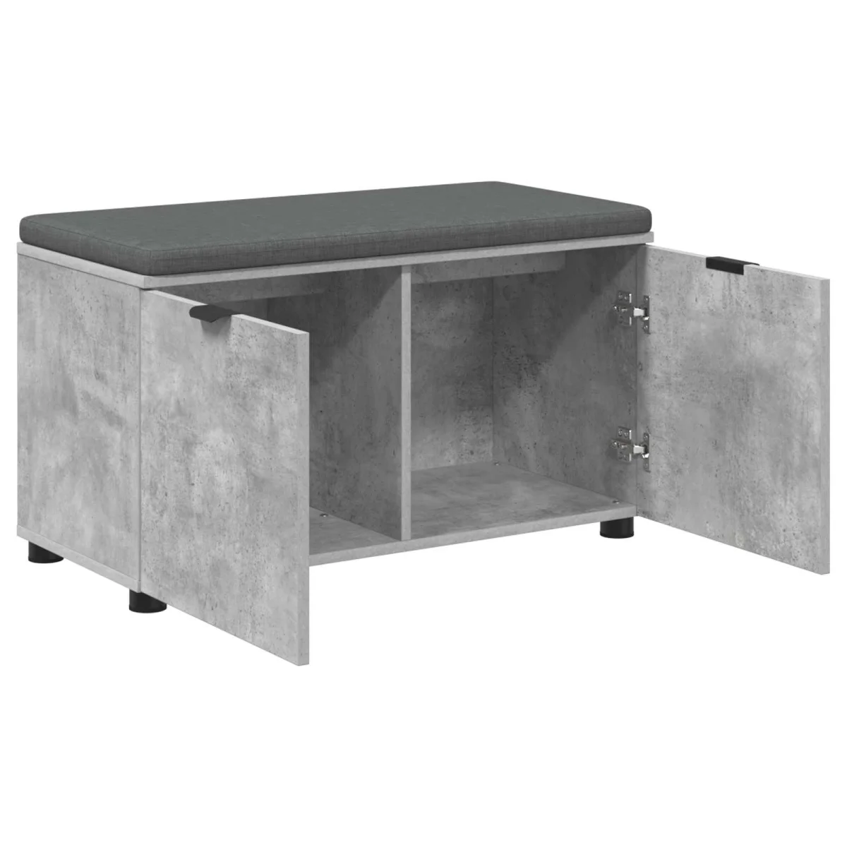 Előtér pad Beton Szürke 80 x 38 x 46 cm Műanyag Fa és Szövet