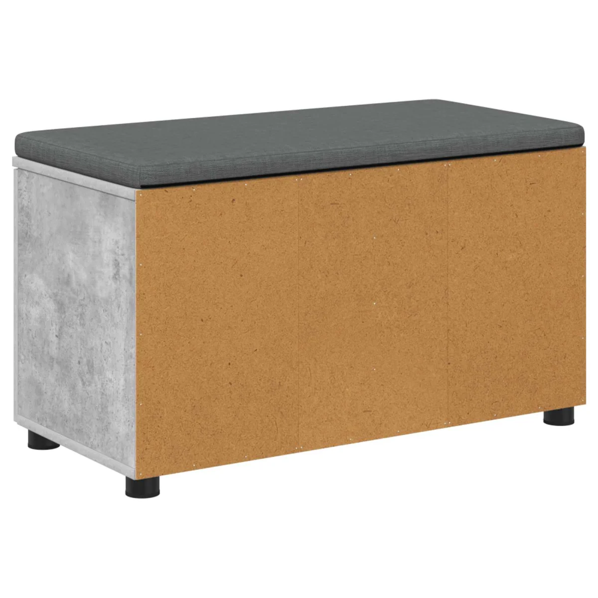 Előtér pad Beton Szürke 80 x 38 x 46 cm Műanyag Fa és Szövet