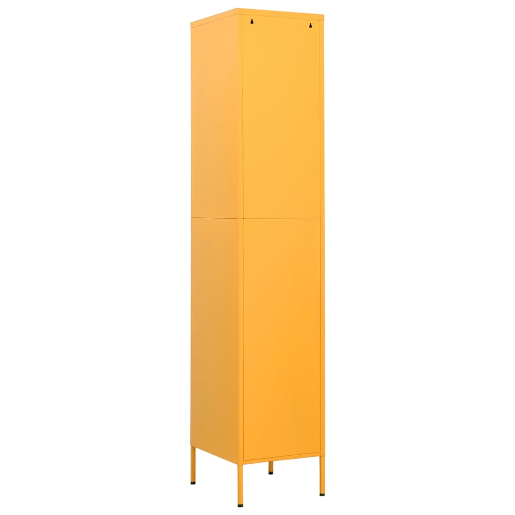 Mustársárga acél zárható szekrény 35 x 46 x 180 cm