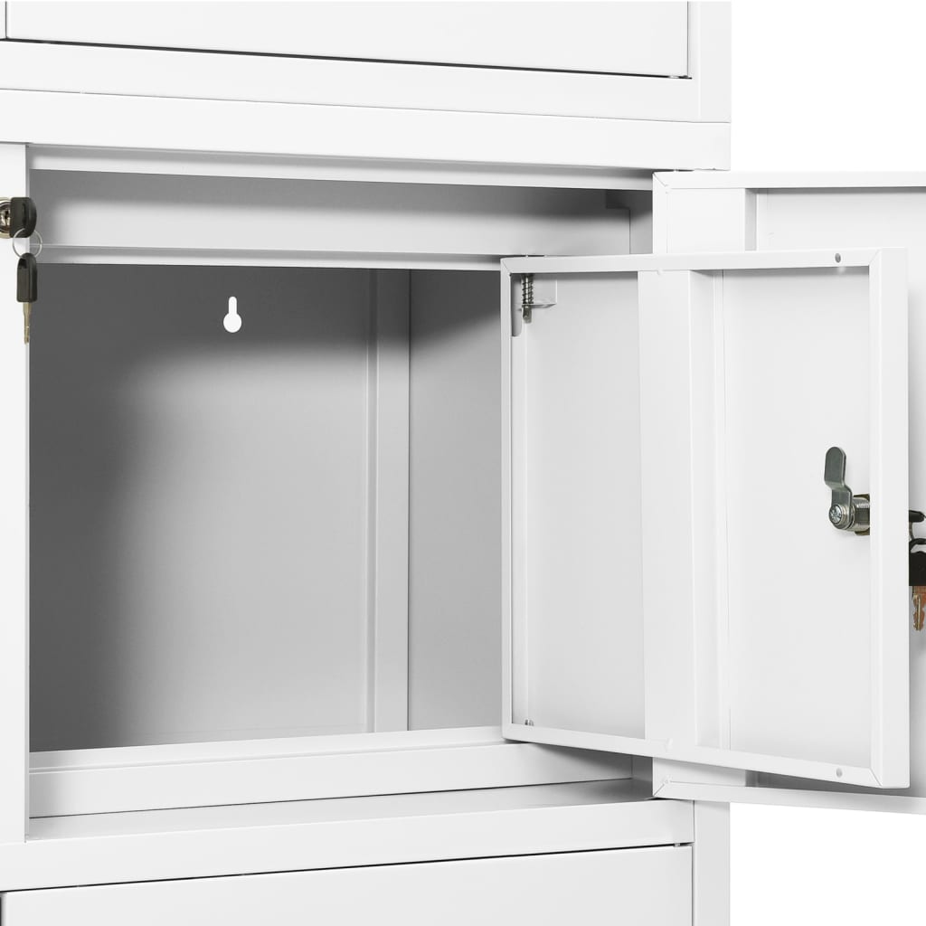 Fehér acél irodai szekrény 90 x 40 x 180 cm