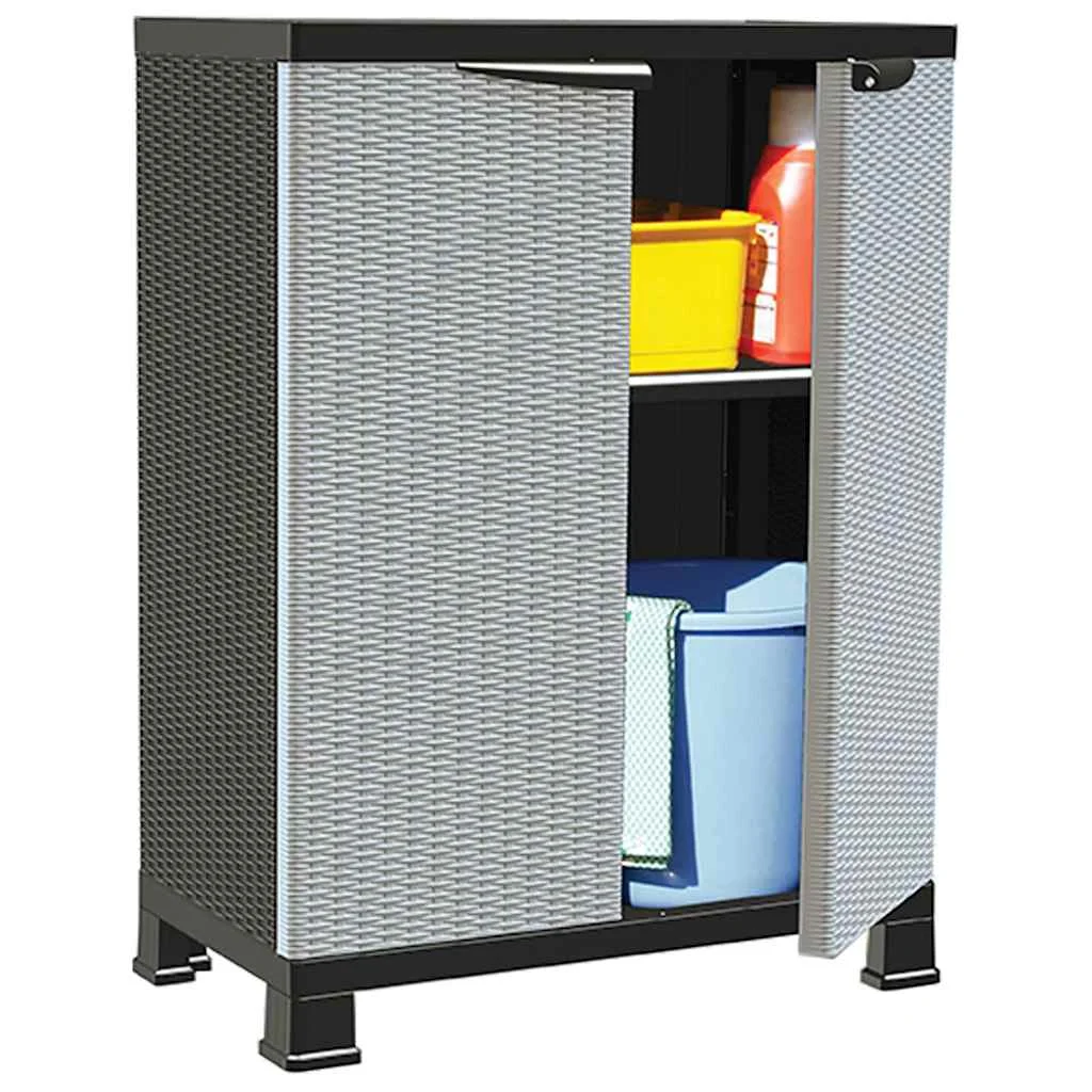 Rattanstílusú műanyag szekrény 68 x 39 x 92 cm