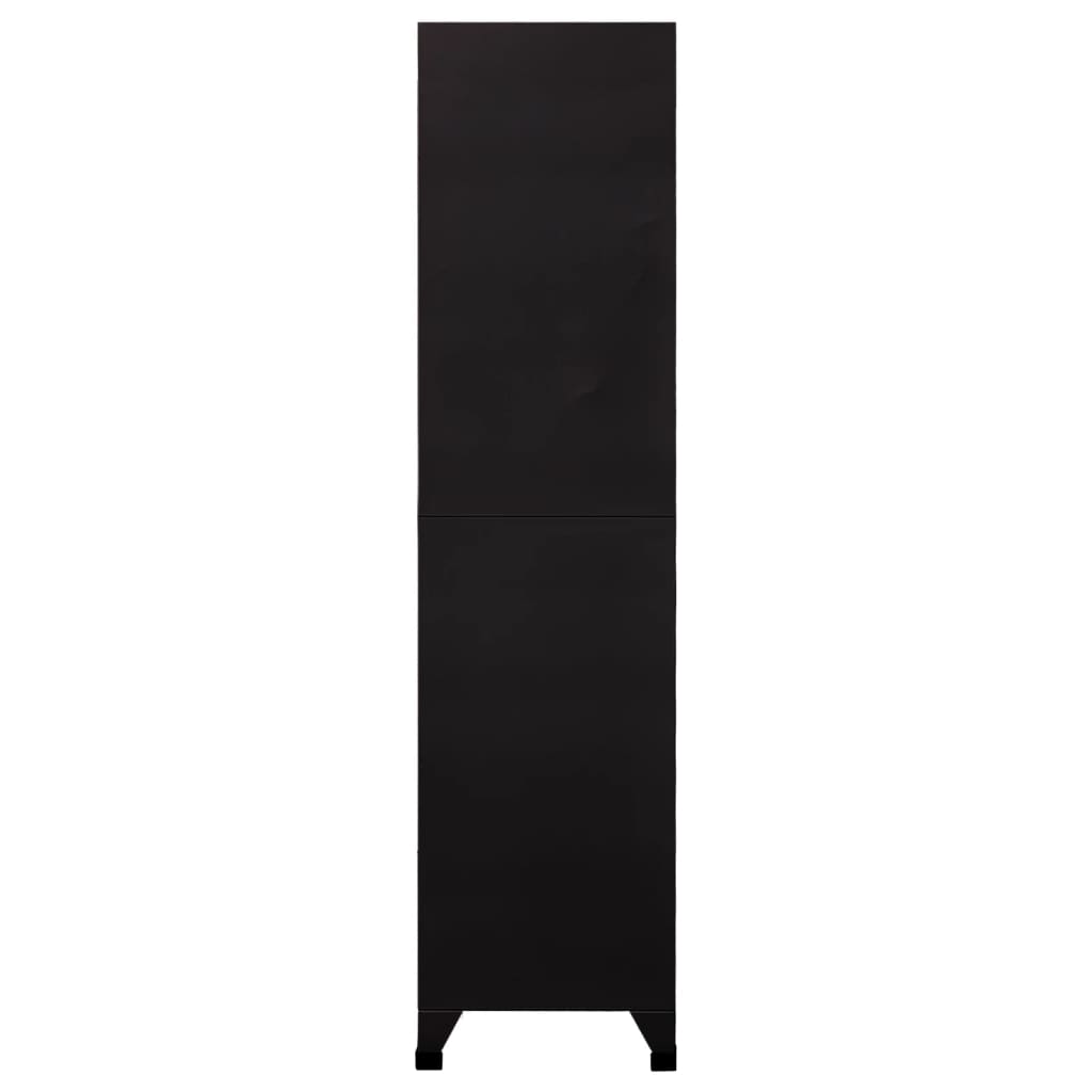 Fekete acél zárható szekrény 90 x 45 x 180 cm