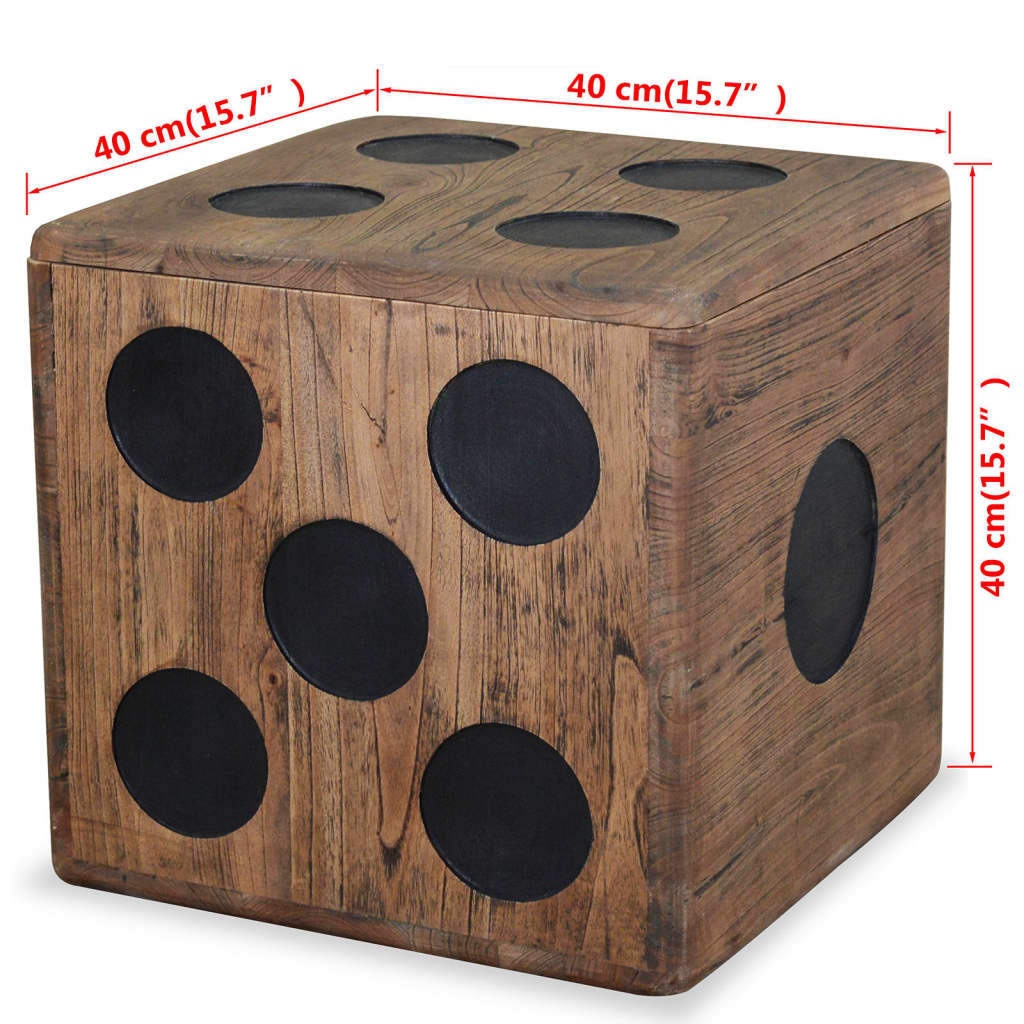 Cédrusfa tárolódoboz dobókocka dizájnnal 40 x 40 x 40 cm