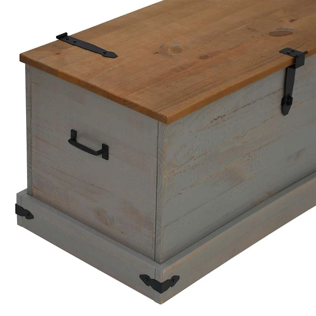 Szürke tömör fenyőfa HALDEN tárolószekrény 91x48x47 cm