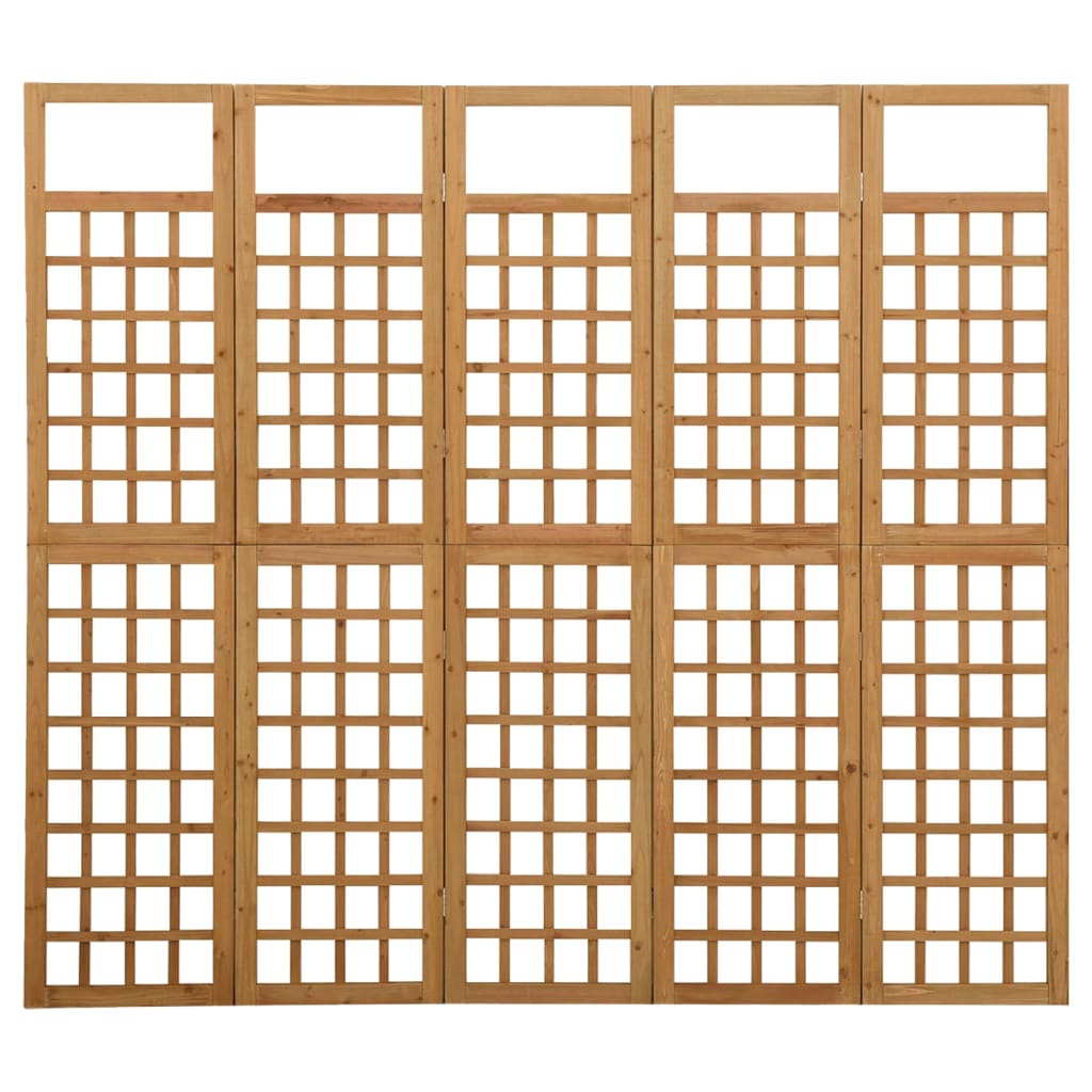 5 paneles tömör fenyőfa térelválasztó/lugasrács 201,5 x 180 cm