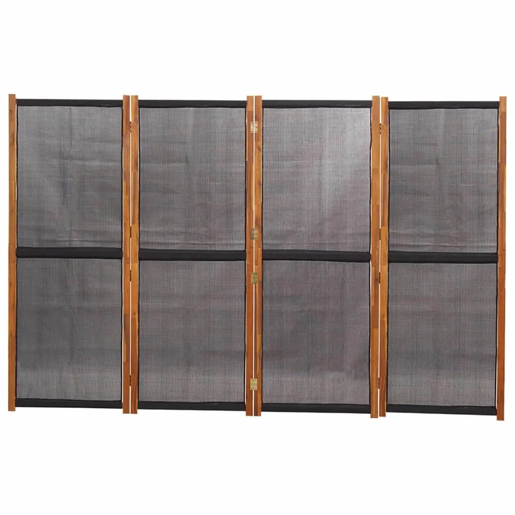 Fekete 4 paneles térelválasztó 280x180 cm