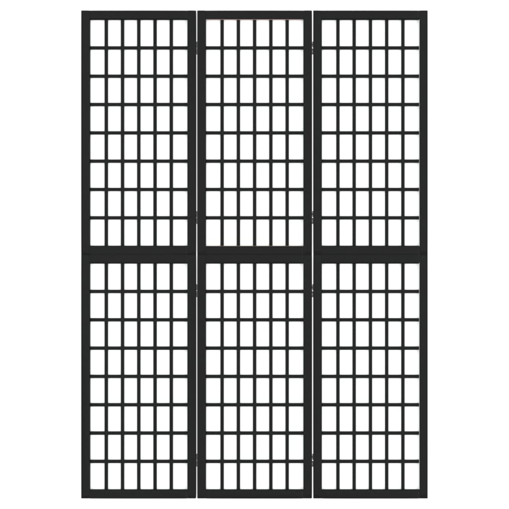 3 paneles fekete japán stílusú összecsukható paraván 120x170 cm