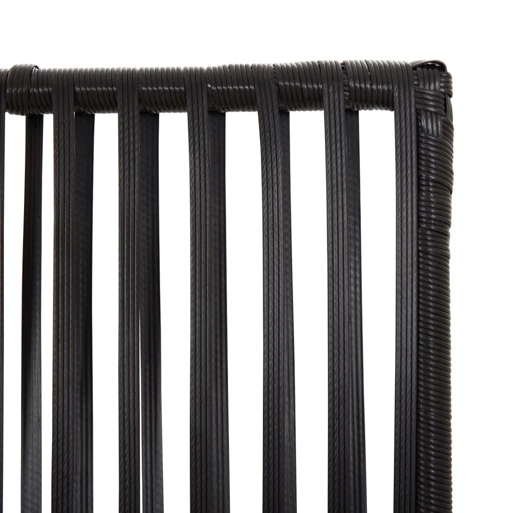 Fekete 5-paneles polyrattan térelválasztó