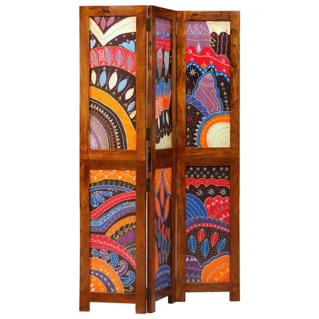 3 paneles szobafelosztó Mézbarna 35x1.5x160 cm Tömör akácfa