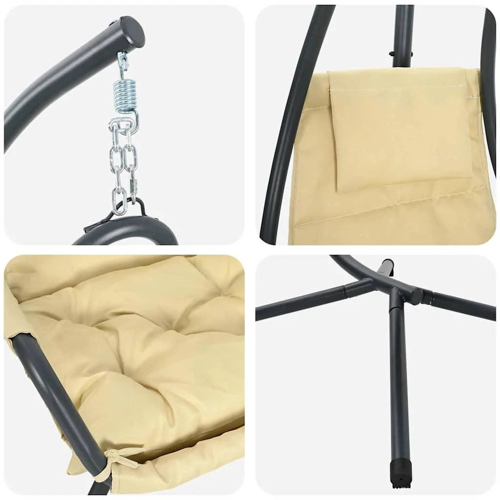 Függő tojás szék Bézs 94 x 107 x 196.5 cm Acél