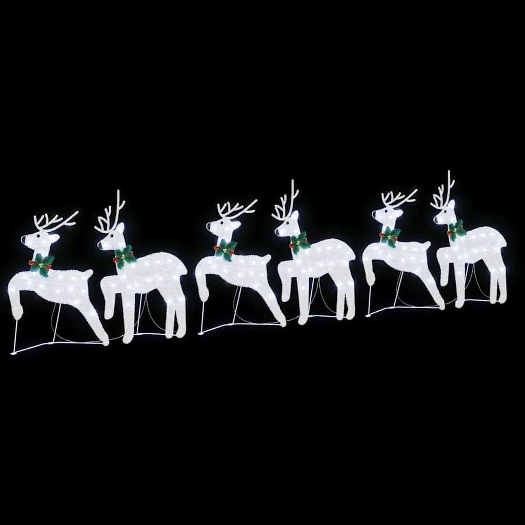 LED rénszarvasok 6 pcs Ezüst szövet