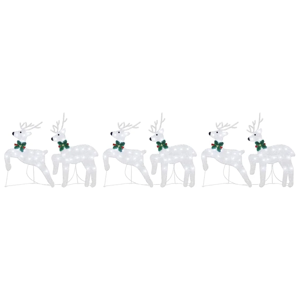 LED rénszarvasok 6 pcs Ezüst szövet