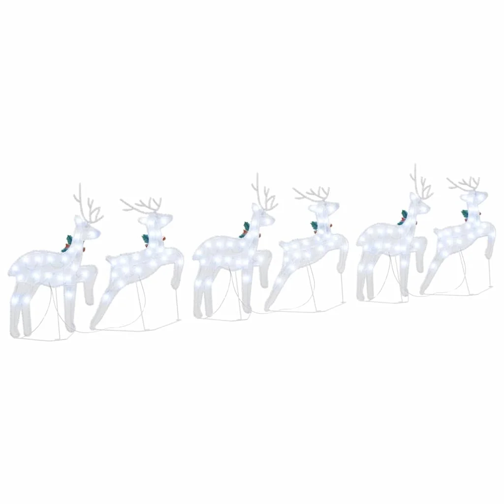 LED rénszarvasok 6 pcs Ezüst szövet