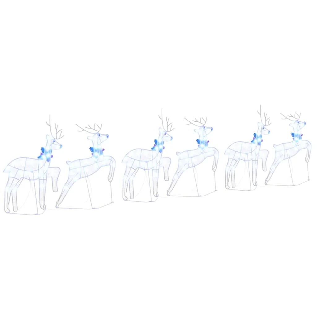 LED rénszarvasok 6 pcs Fehér szövet