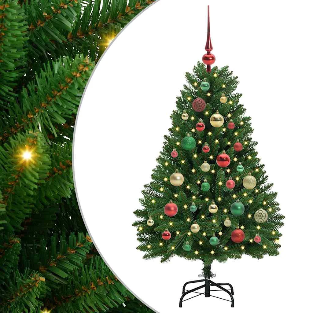 Mű karácsonyfa 150 LED-del Zöld 120 cm PVC és fém