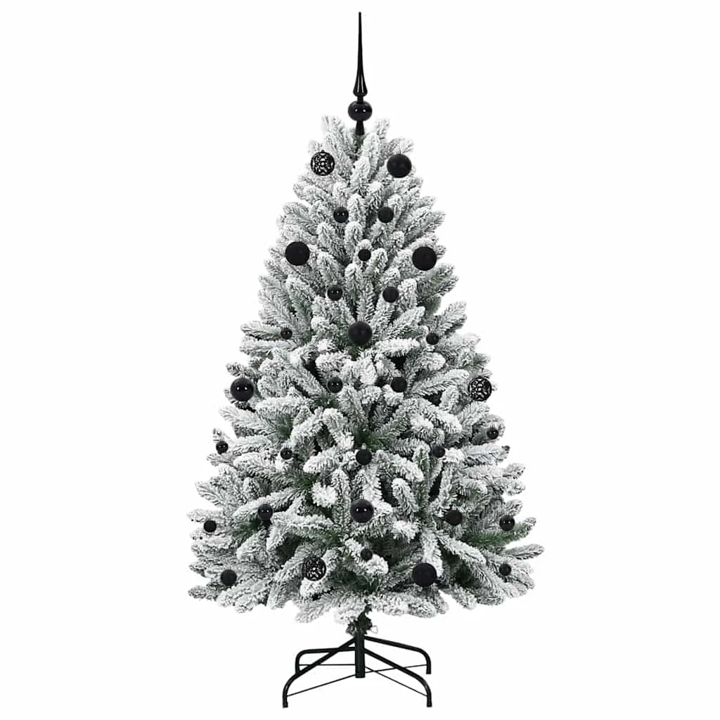 Mű karácsonyfa 150 LED-del Zöld és Fehér 150 cm PVC és fém