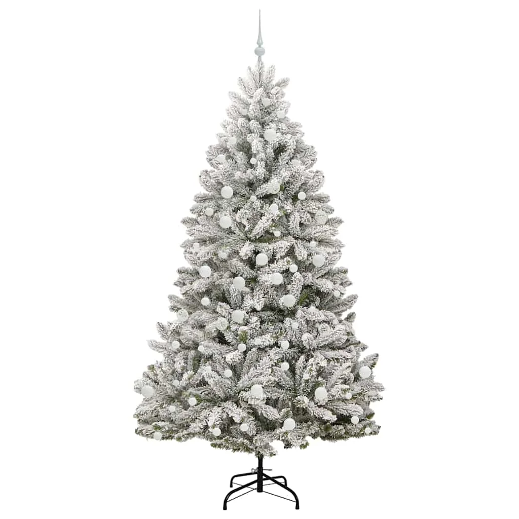Mű karácsonyfa 300 LED-del Zöld és Fehér 210 cm PVC és fém