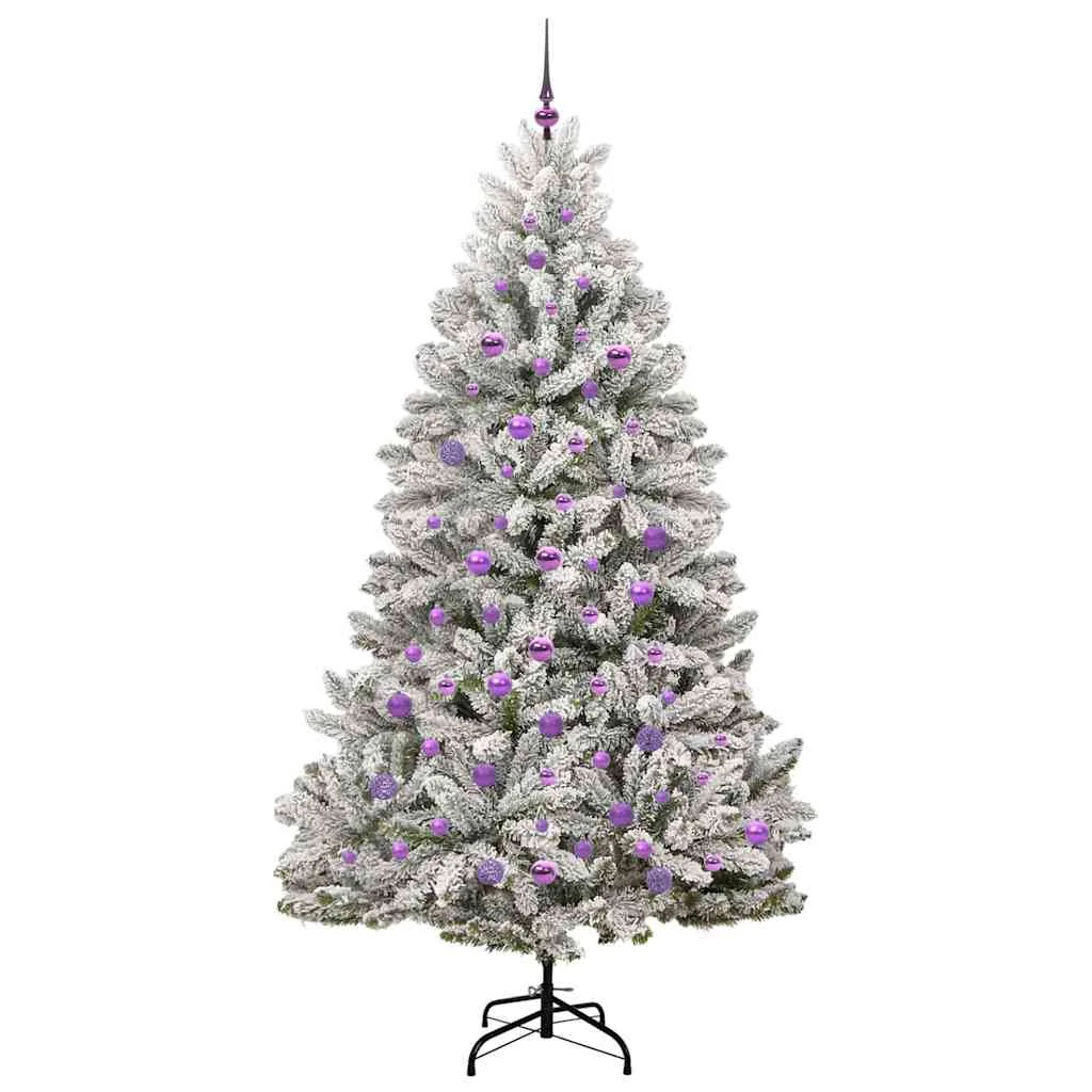 Mű karácsonyfa 300 LED-del Zöld és Fehér 210 cm PVC és fém