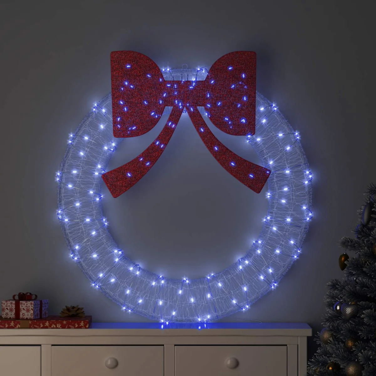 Koszorú 150 LED-del Kék 120 cm Akril