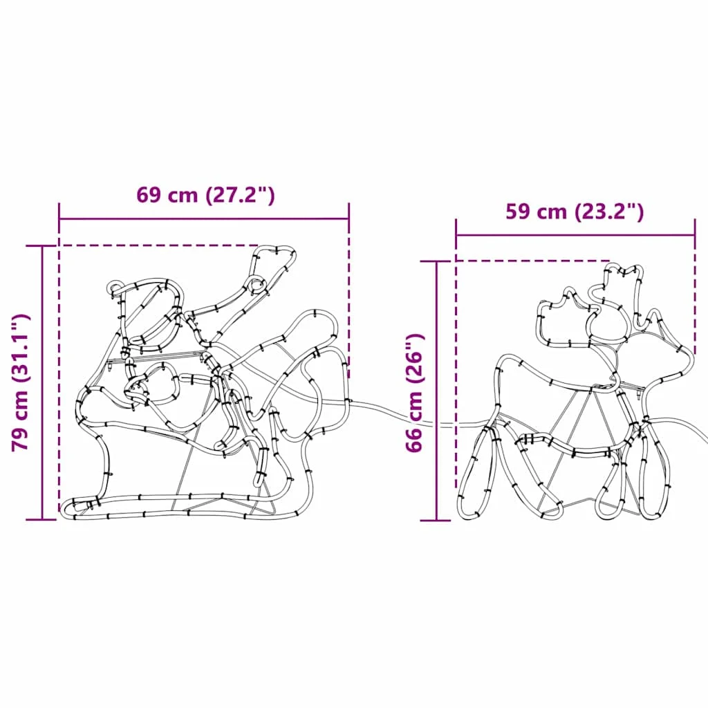 Karácsonyi Dísz 1224 LED-del Sokszínű 69 x 79 cm PVC