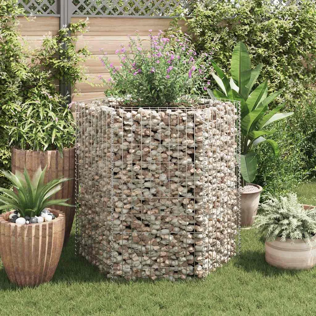 Hatszögletű gabion magaságyás 100 x 90 x 100 cm