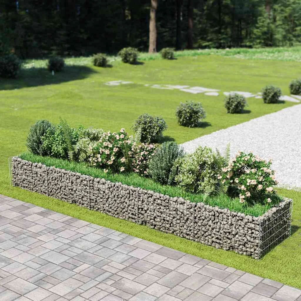 Horganyzott acél gabion magaságyás 450 x 90 x 50 cm