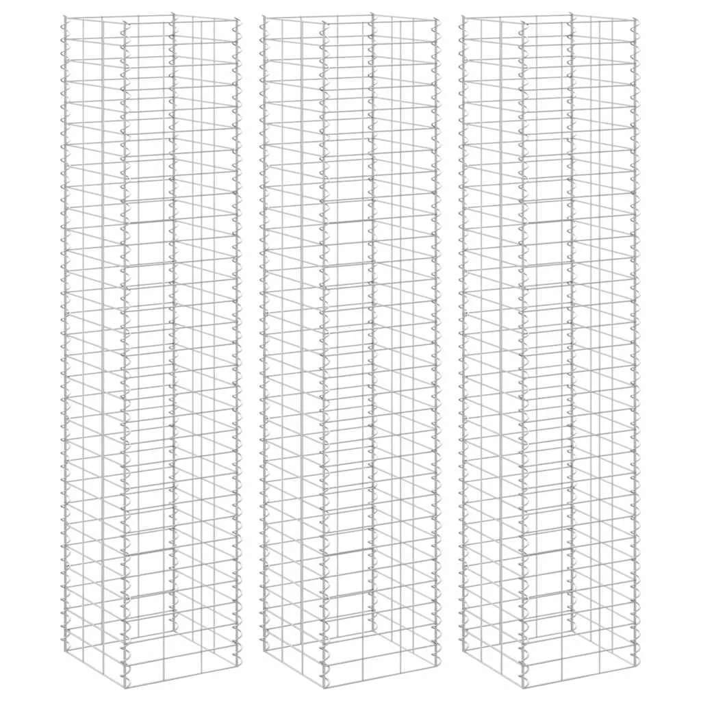 3 db vas gabion magaságyás 30 x 30 x 150 cm