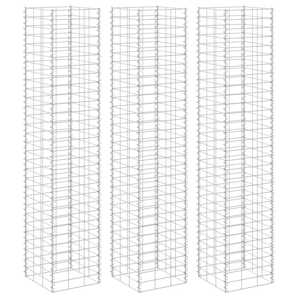 3 db vas gabion magaságyás 30 x 30 x 200 cm