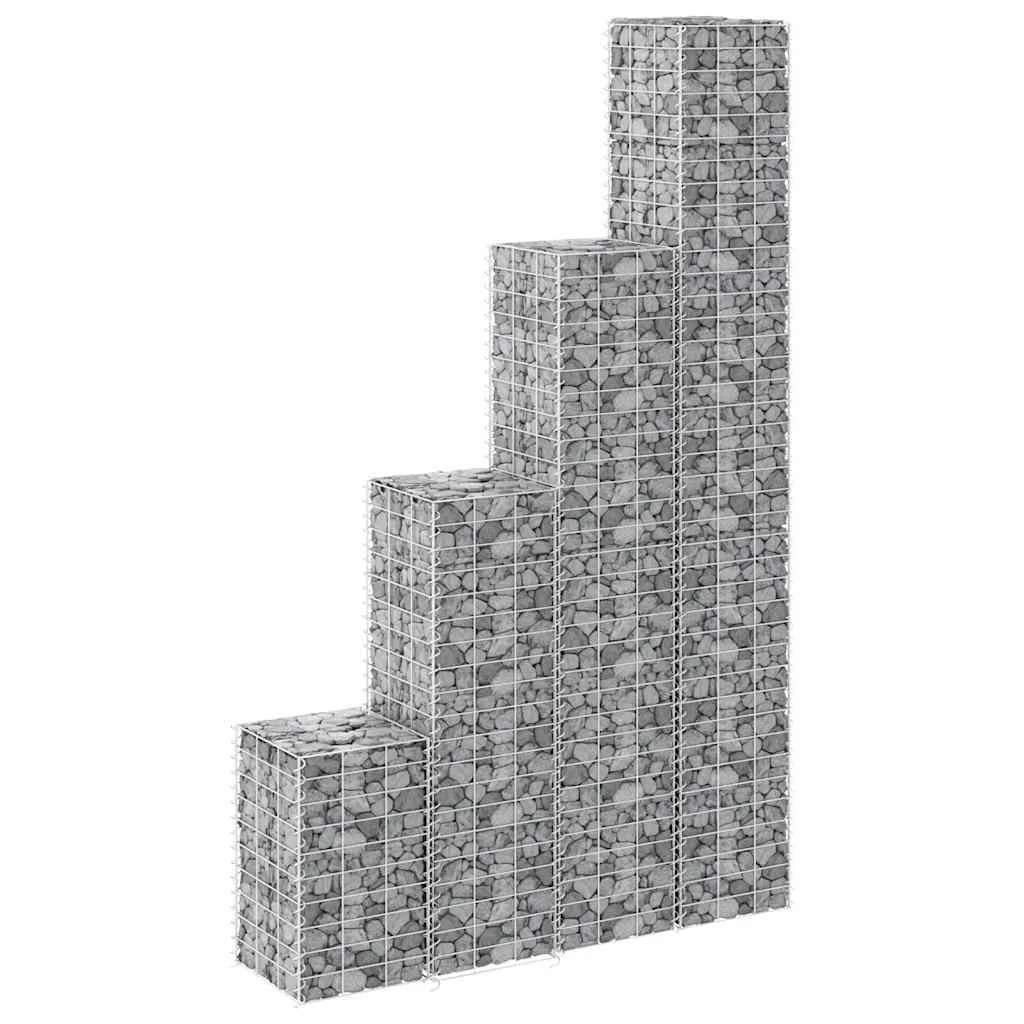 4 db vas gabion magaságyás 30 x 30 x 50 / 100 / 150 / 200 cm