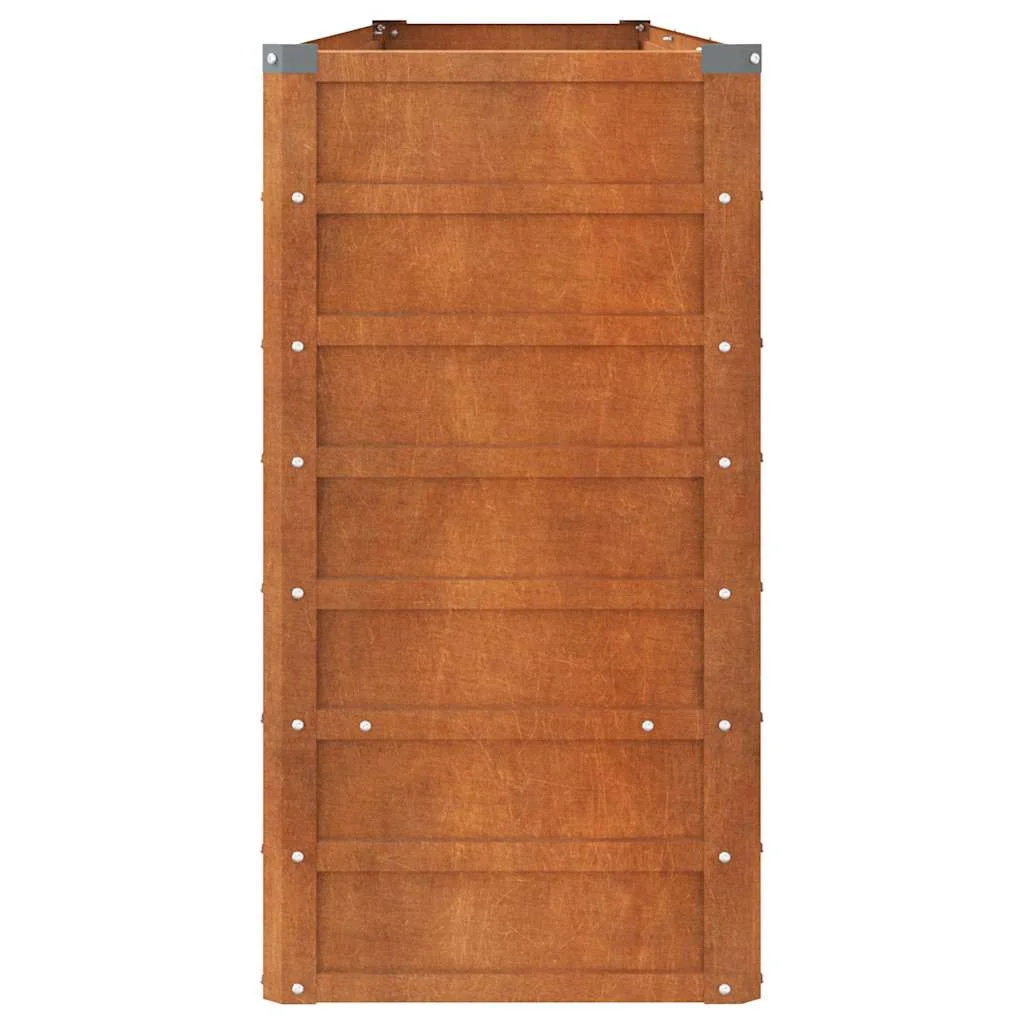 Rozsda színű corten acél kerti magaságyás 320 x 40 x 77 cm