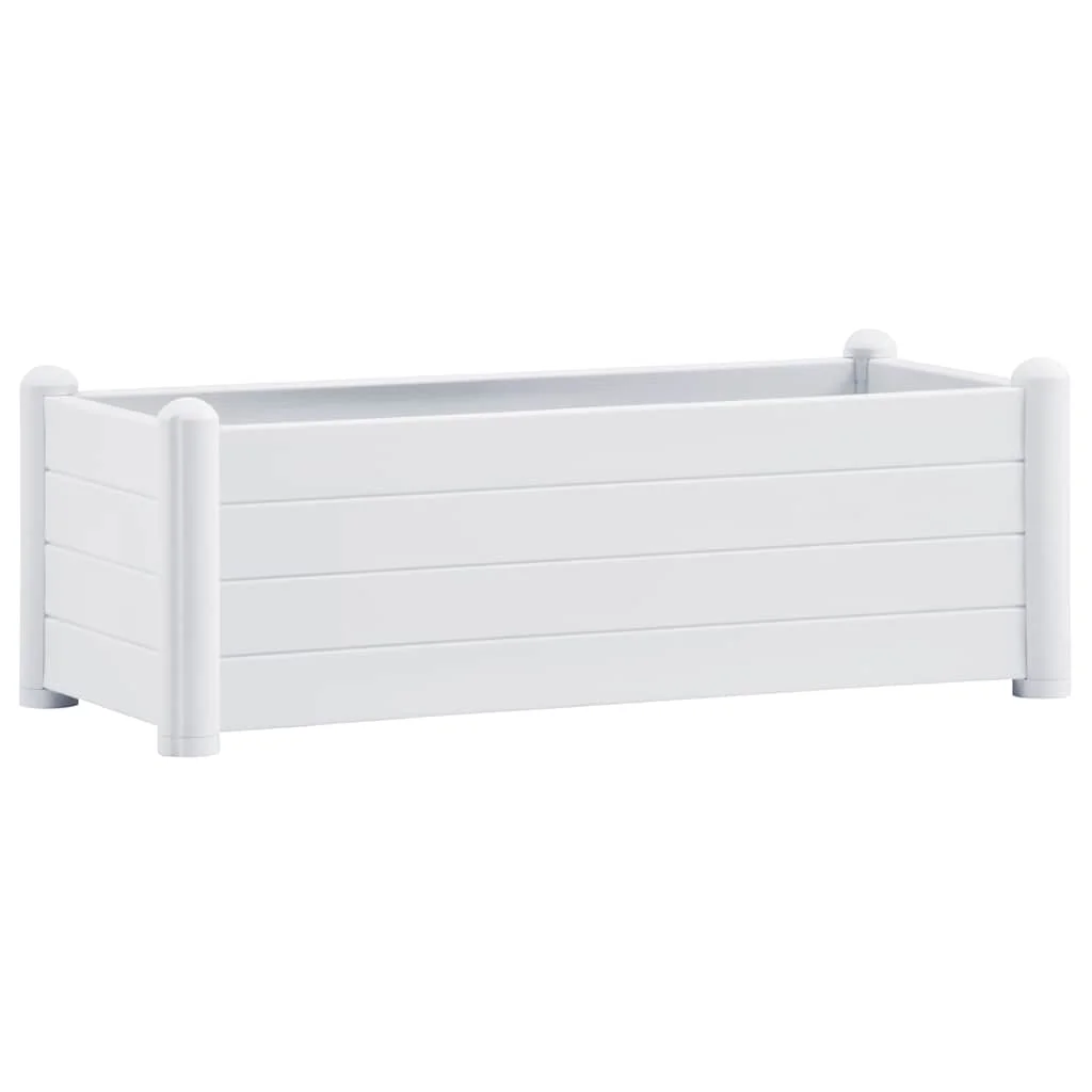 Fehér kerti PP magaságyás 100 x 43 x 35 cm