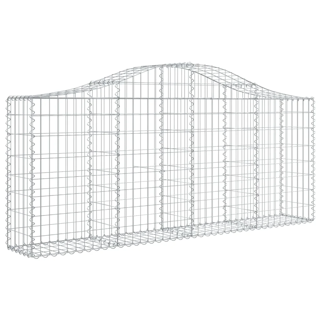 3 db íves horganyzott vas gabion kosár 200x30x80/100 cm