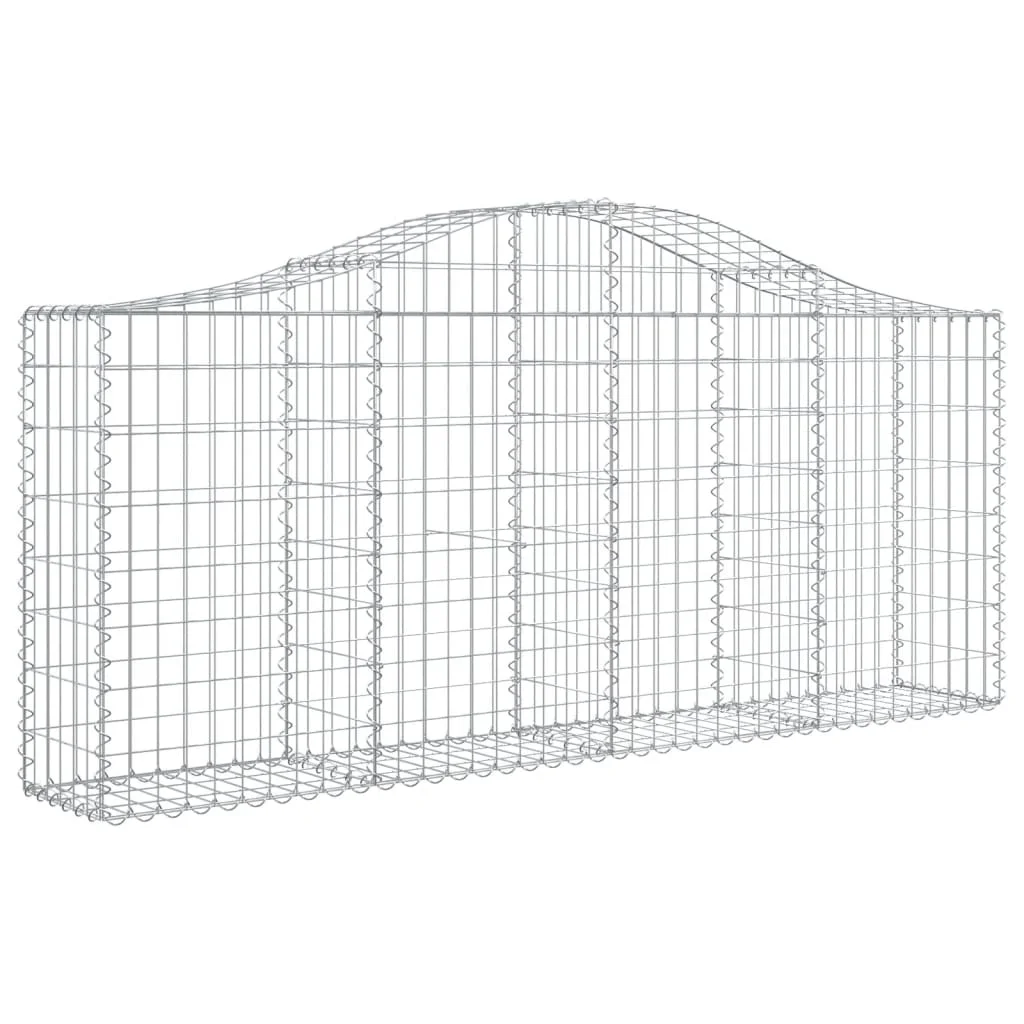 6 db íves horganyzott vas gabion kosár 200x30x80/100 cm