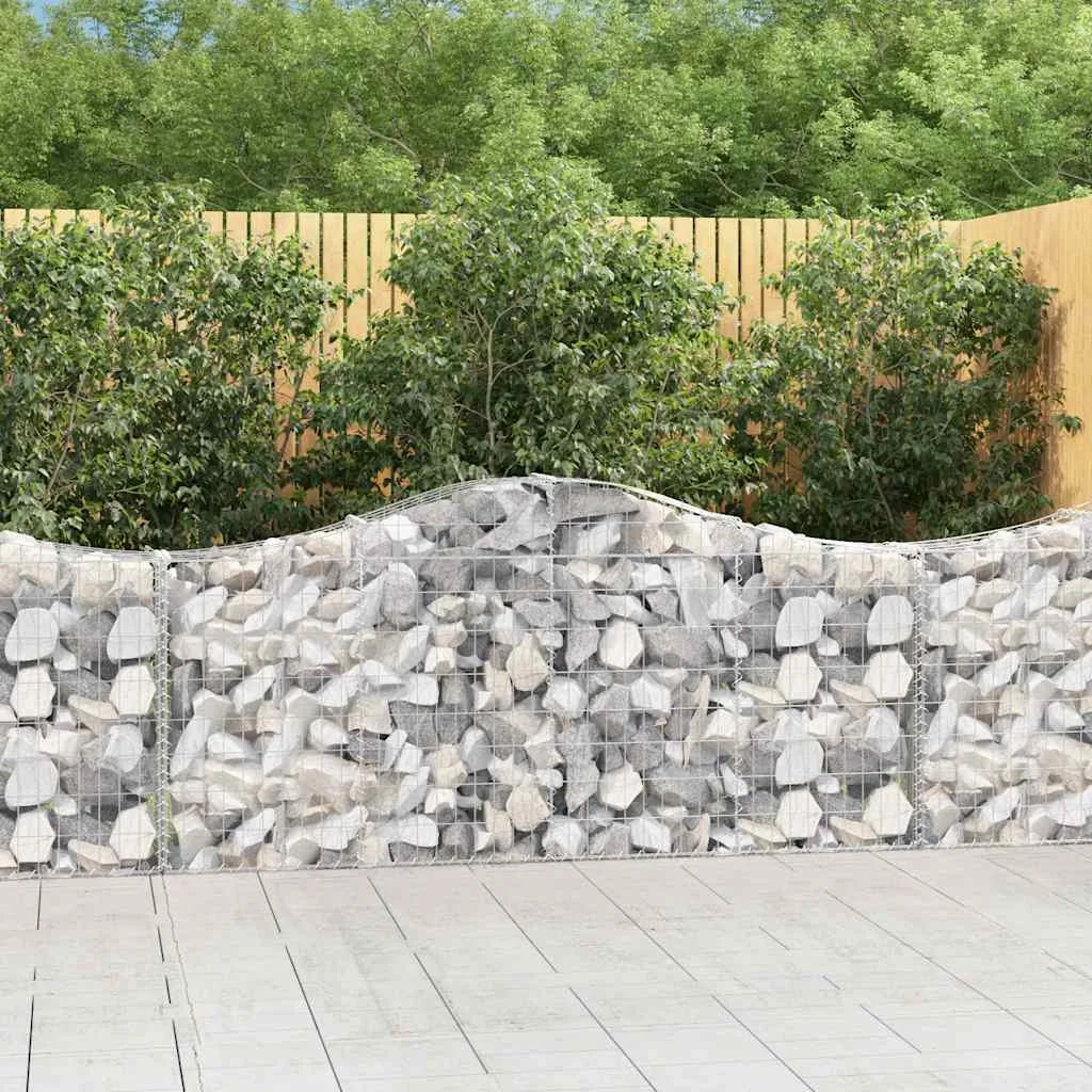 8 db íves horganyzott vas gabion kosár 200x30x80/100 cm