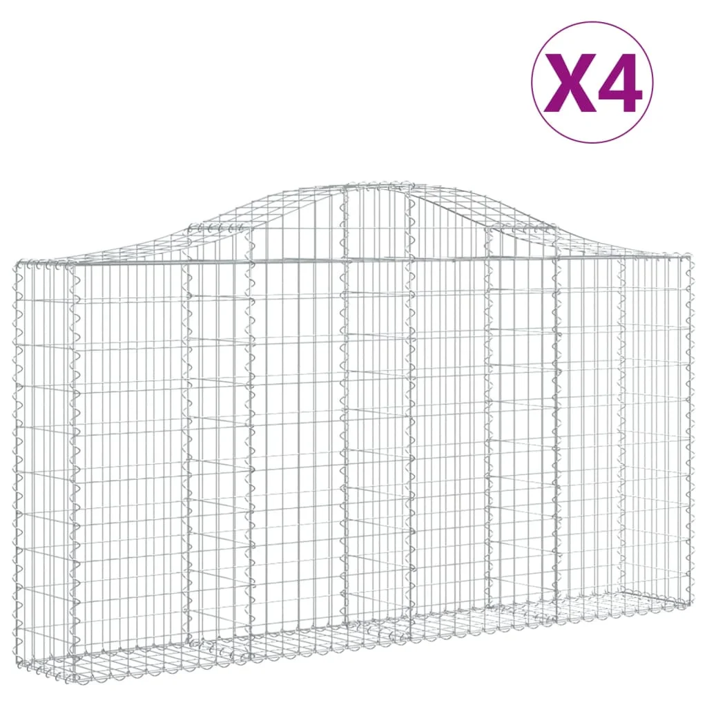 4 db íves horganyzott vas gabion kosár 200x30x100/120 cm