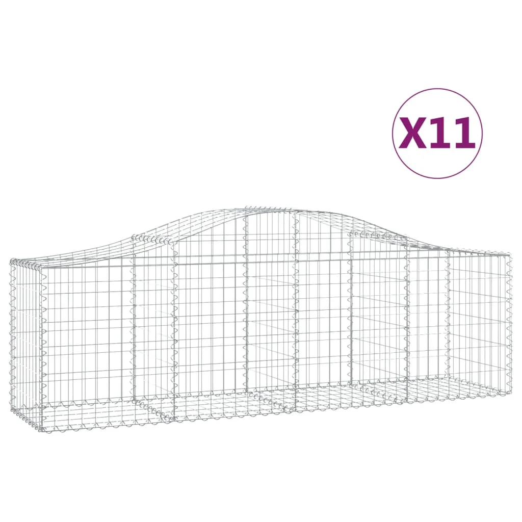11 db íves horganyzott vas gabion kosár 200x50x60/80 cm