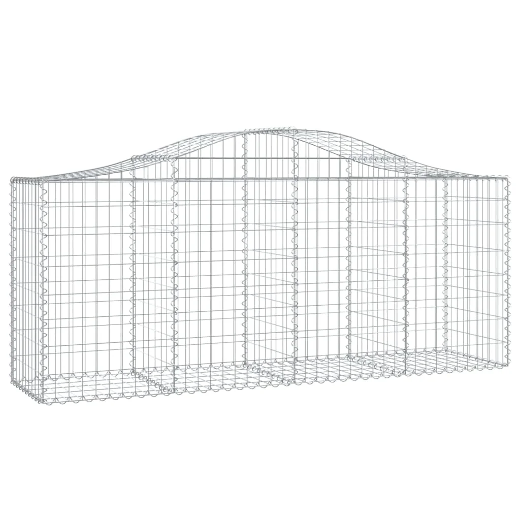 2 db íves horganyzott vas gabion kosár 200x50x80/100 cm