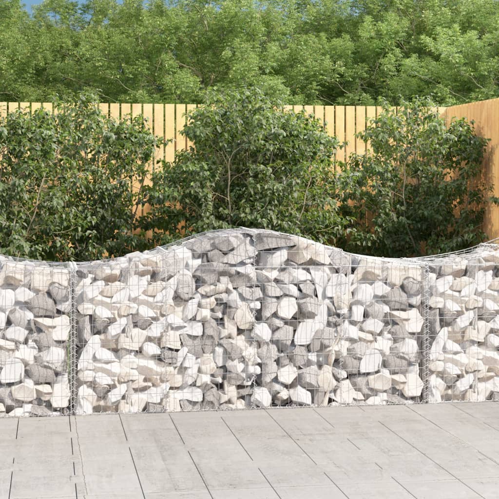 9 db íves horganyzott vas gabion kosár 200x50x80/100 cm