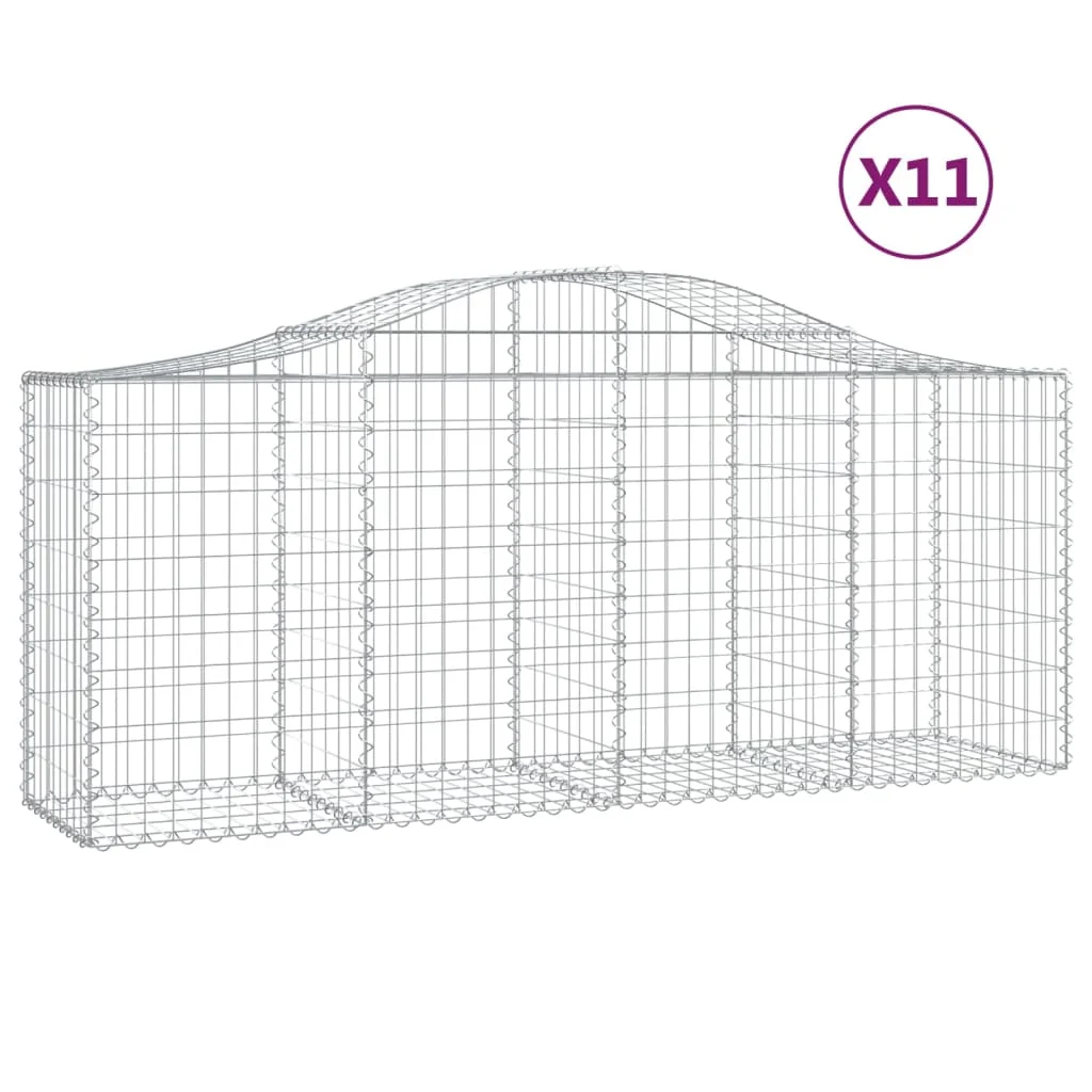 11 db íves horganyzott vas gabion kosár 200x50x80/100 cm