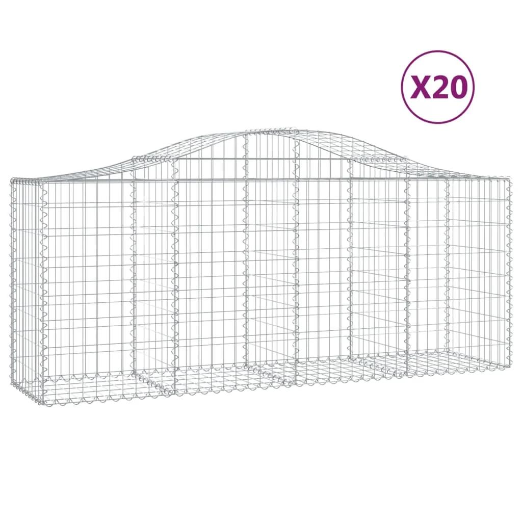 20 db íves horganyzott vas gabion kosár 200x50x80/100 cm
